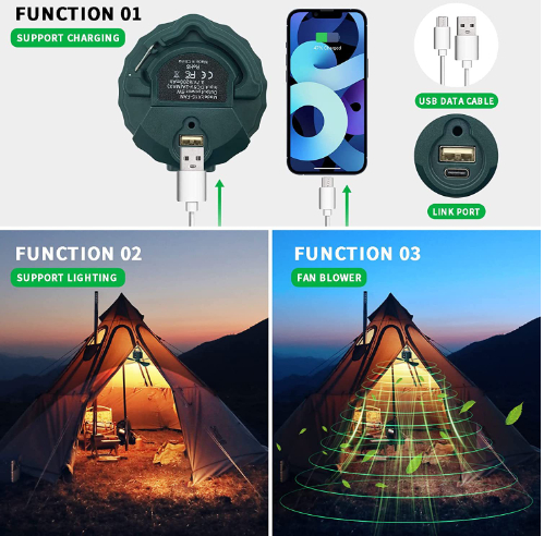 Title 4, High Endurance Camping Tent with Fan and Lamp, ...