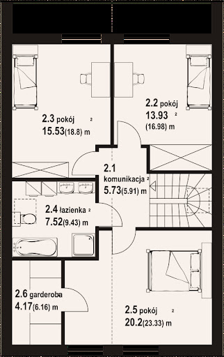 Gładyszów 44 pcr - Rzut poddasza