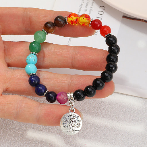 Title 6, Chakra Tree Of Life Pendant & Yoga Bracelet Set...