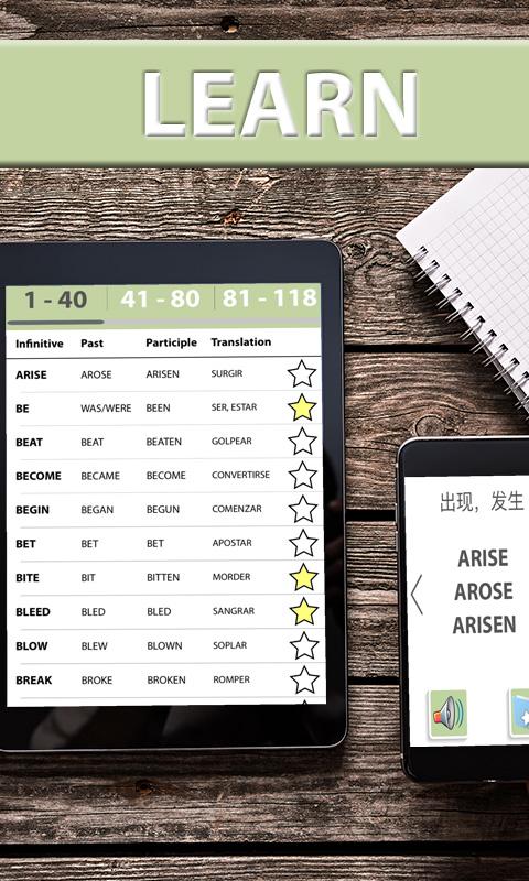 Learn English Irregular Verbs Screen 3