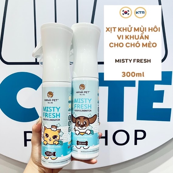 Xịt Khử Mùi, Khử Khuẩn Misty Fresh An Toàn Cho Thú Cưng 300Ml