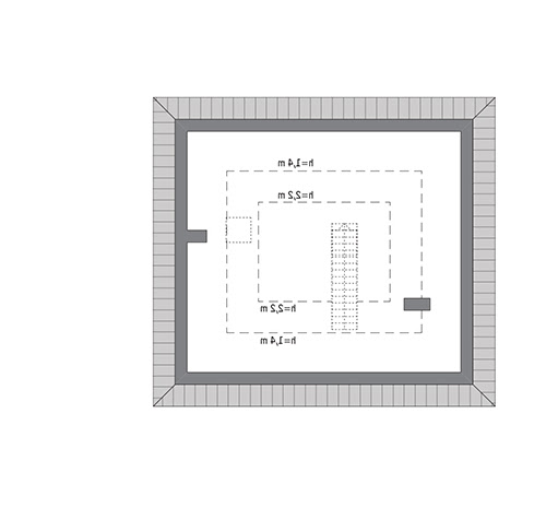 Czterolistna koniczyna - wariant XIV wersja 1 - C444ov1 - Rzut poddasza do indywidualnej adaptacji (25,1 m2 powierzchni użytkowej)