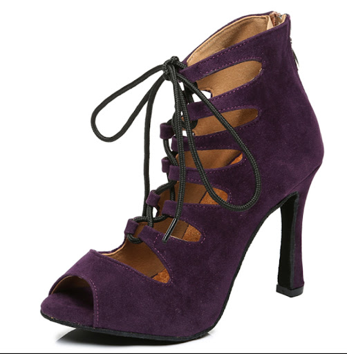 Title 6, Black and red medium high heels soft sole moder...