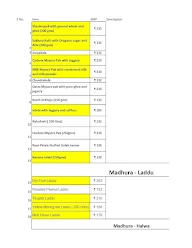 Madhura Sweets menu 1