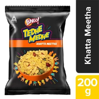 Bingo Tedhe Medhe Namkeen Mixture - Khatta Meetha - 200 gm