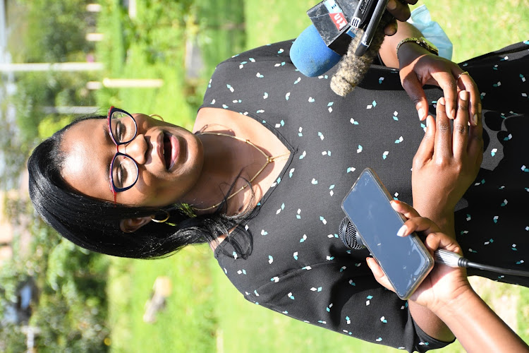 Dr Loice Ombajo who heads the Infectious Diseases Unit at Kenyatta National Hospital addresses the press in Naivasha on Monday, 19, 2021