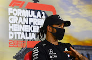 Lewis Hamilton of Mercedes GP talks in the drivers press conference during previews before the F1 Grand Prix of Italy at Autodromo di Monza on September 3 2020 in Monza, Italy.