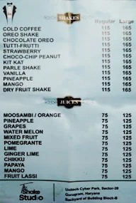 The Shake Studio menu 1