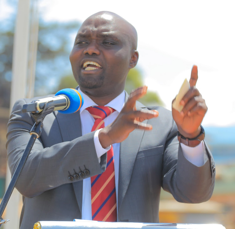 Governor Wisley Rotich of Elgeyo Marakwet speaks at Tot in Kerio Valley on October 29, 2022.