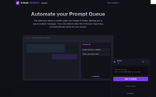 Google AI Studio Enchanted Queue screenshot 1