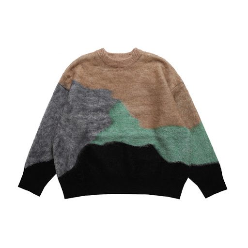 Title 5, Womens color contrast pin round neck jumper, o...