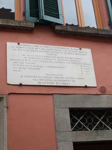 Targa Per Il Plebiscito Toscano Alla Monarchia Costituzionale Di Re Vittorio Emanuele