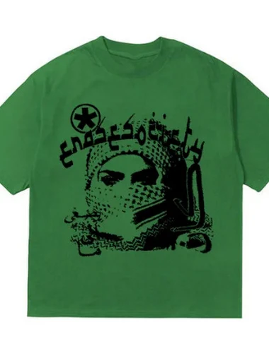 Hip Hop Gothic Loose Junk Print T-S - 3