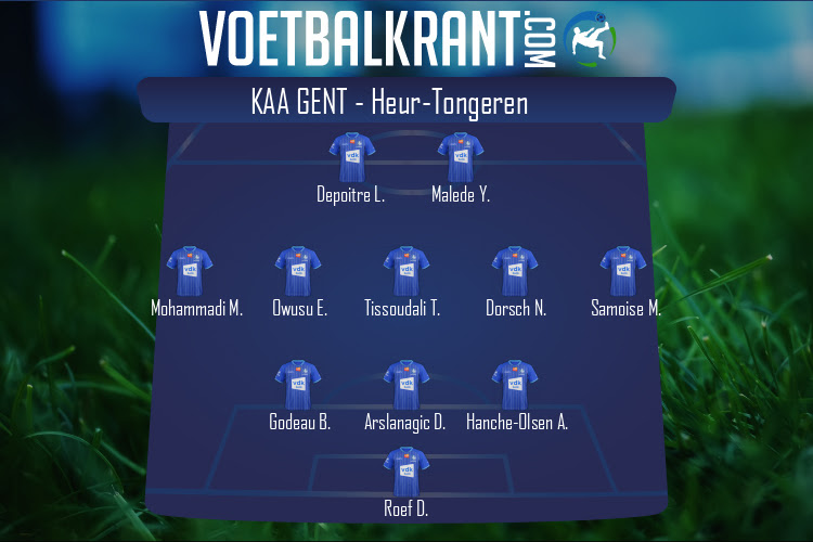 Opstelling KAA Gent | KAA Gent - KSK Tongeren (03/02/2021)