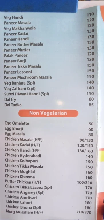 Ashirwad Lunch Home menu 