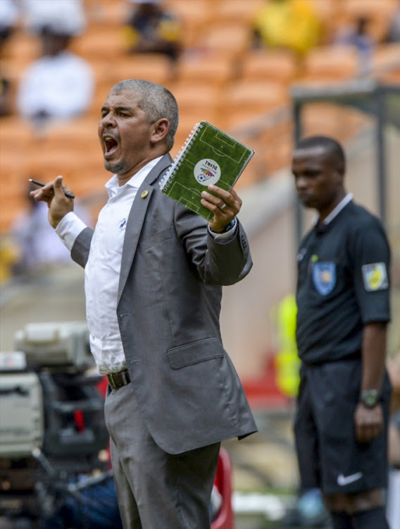 Golden Arrows coach Clinton Larsen reacts during the Nedbank Cup Last 32 match against Kaizer Chiefs at FNB Stadium on February 11, 2018 in Johannesburg, South Africa.