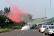 Teargas was fired at unruly Transnet workers who embarked on protests in Richards Bay on Thursday demanding wage increases.