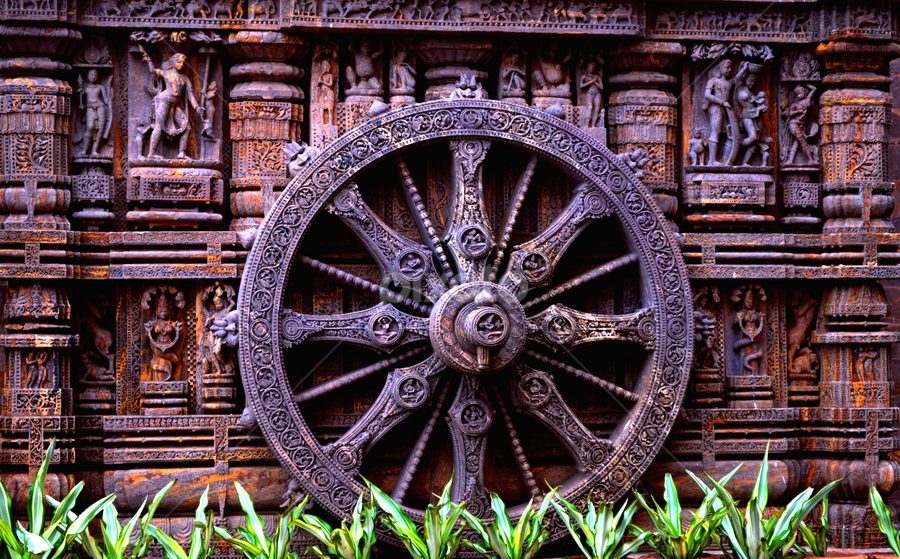 CHARIOT WHEEL OF THE KONARK SUN TEMPLE by Anubhav Sarkar - Buildings & Architecture Statues & Monuments ( sculptures, chariot wheel, konark, cultural diversity, indian history )