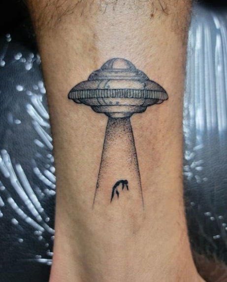 Alien Spaceship Tattoo