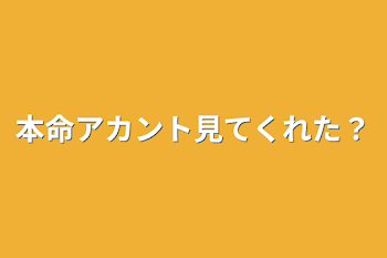 本命アカント見てくれた？