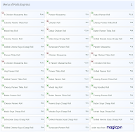Rolls Express menu 1