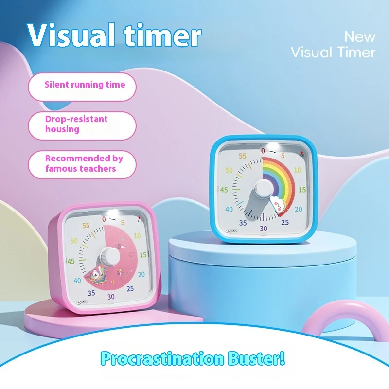 Anti-val Cartoon Kinderwekker met Stille Timer en Alarm voor Tijdsmanagement en een Vrolijke Ochtend.