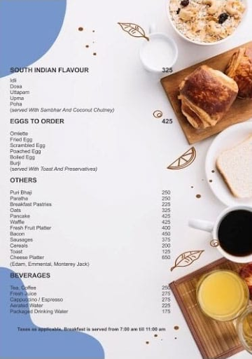 Aqua - The Coffee Shop menu 