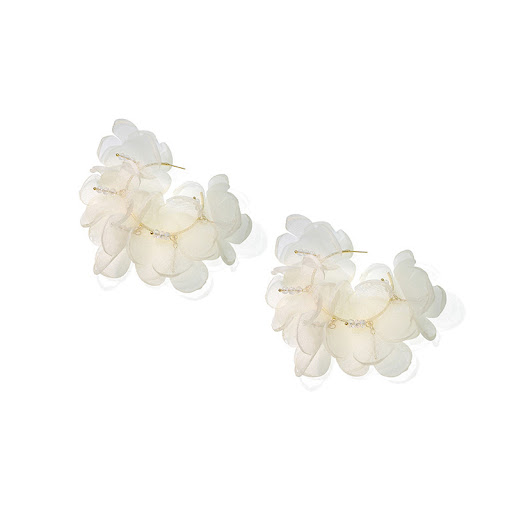 Title 1, Exaggerated Mesh Flower Earrings for Women, Cir...