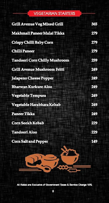 The Grill Avenue menu 