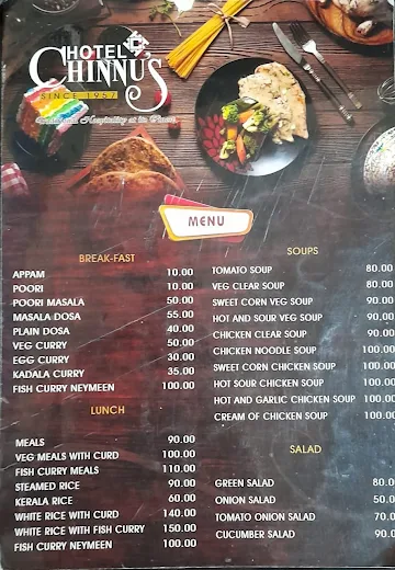 Hotel Chinnus menu 