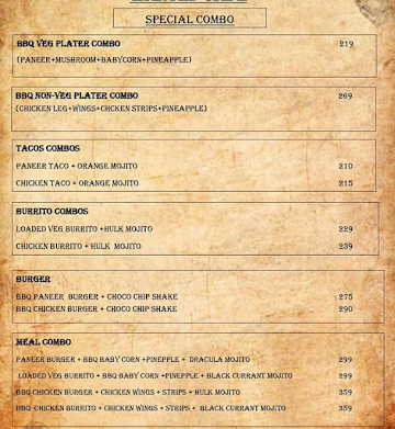 Wanted Cafe menu 