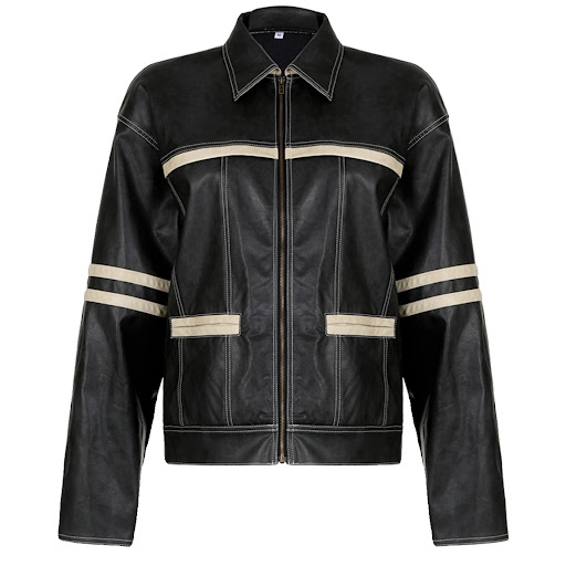 Title 5, Womens Retro Contrast Color Split Leather Coat...