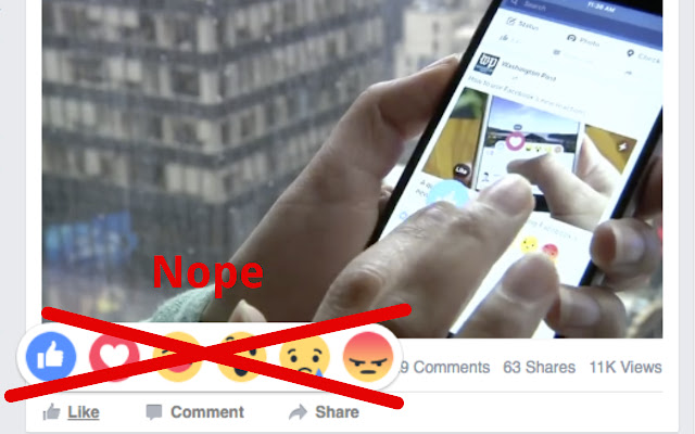 Say Nope to Facebook Reactions chrome extension