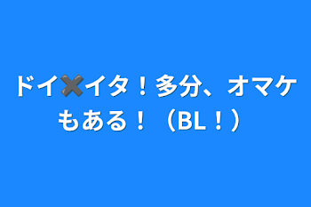 ドイ✖︎イタ！多分、オマケもある！（BL！）