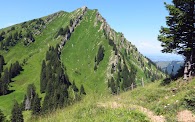 Nahe Gündlesscharte Rückblick Rindalphorn mit Aufstiegspfad Nagelfluhkette Allgäu