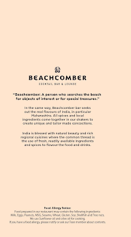 Beachcomber menu 3