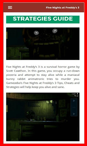 Guide for Five Nights Freddys