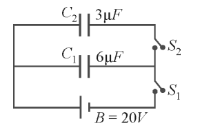 Potential difference across capacitor