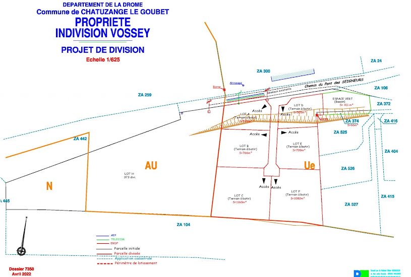  Vente Terrain à bâtir - 505m² à Chatuzange-le-Goubet (26300) 