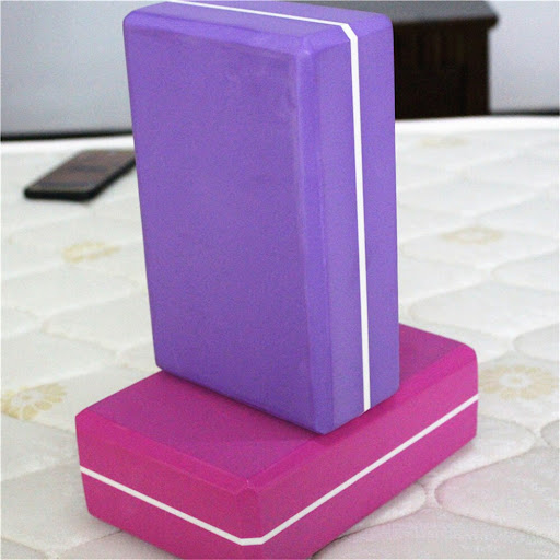 Title 6, Two-color yoga brick enhances balance and flexi...