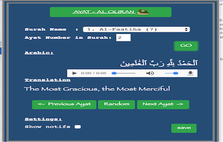 Ayat Al Quran chrome extension