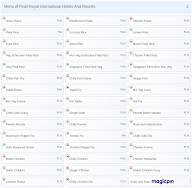 Pearl Royal International Hotels And Resorts menu 2