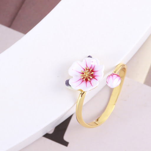 Title 10, Hand Painted Colored Glaze Beautiful Flower Ope...