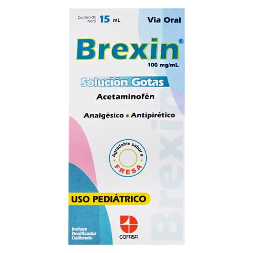 Acetaminofen Brexin 100mg/ml 15ml Solucion Gotas Pediátrico Cofasa  