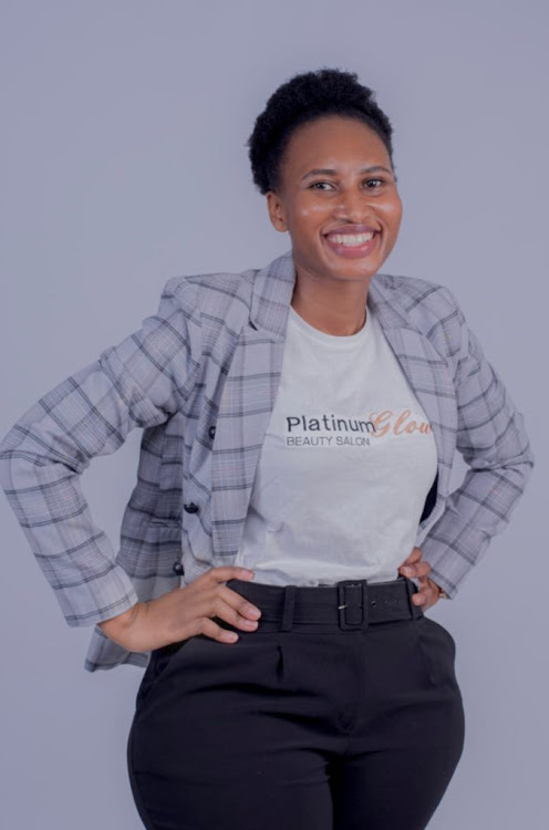 Sibusisiwe Kraai, founder of hair salon called Platinum Glow SA.