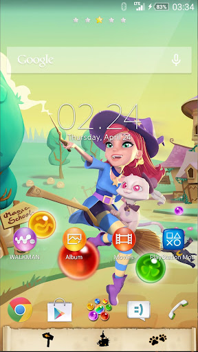 無料个人化AppのXPERIA™ Bubble Witch テーマ|記事Game