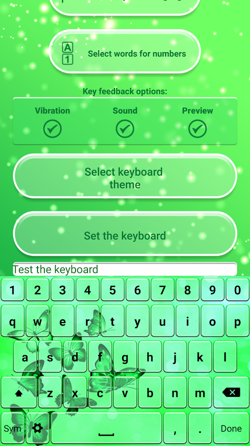 Android application Neon Green Emoticon Keyboard screenshort