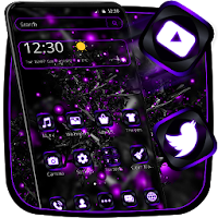 Violet Neon Black Launcher Theme