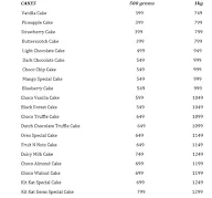 Cake Shop menu 1