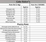 Cake Baker's menu 1